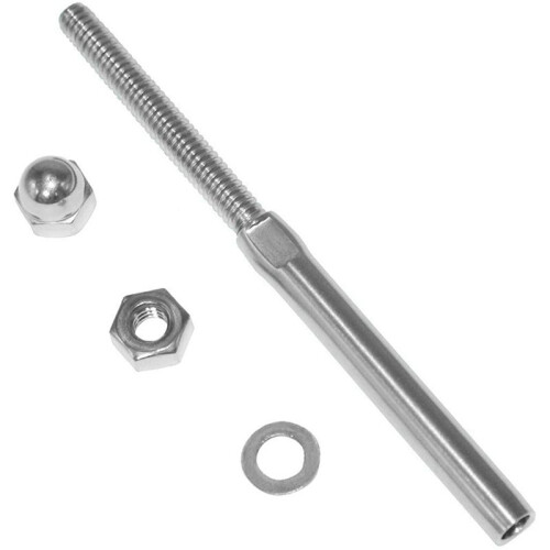 60Pack Threaded Terminal Stud Stainless T316 Marine Grade Stud End Fitting Terminal for 3/16 Inch Cable Deck Railing 2