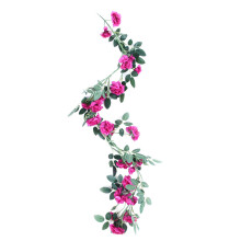Guirlande de roses artificielles pour décoration de mariage et d'intérieur, fleurs artificielles réalistes aux couleurs vives, branches souples et