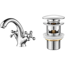Robinet de salle de bain chromé, robinet pour vasque à poser, installation facile, robinet monocommande à corps haut, un trou