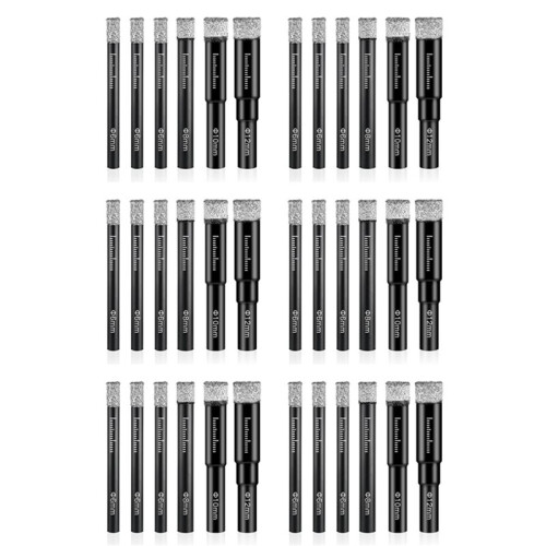 36 Pcs Diamond Drill Bit Porcelain Tile Drill Bit 6mm 8mm 10mm 12mm Tile Drill Bits Sets Round Shank Dry Drill Bits