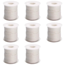 8 Roll 200Feet/61Meter White Candle Wick Cotton Candle Woven Wick for DIY Candle Making Material Smokeless Wax Core