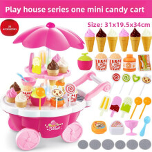 (Pink Ice Cream Car)Toddler Candy And Ice Cream Cart Toy With Interactive Features For Kids Playroom