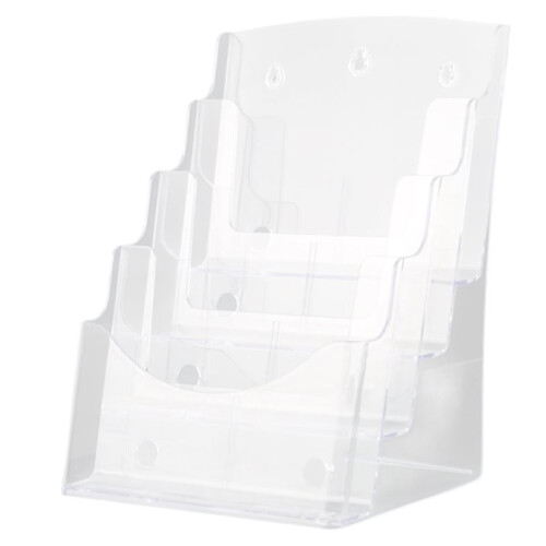 2X A5 Acrylic Brochure Display Stand Rack Flyer Holder Magazine Organizer 1