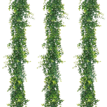 Feuilles d'eucalyptus artificielles suspendues pour décoration de fête, guirlande de verdure de 1,8 m par brin, lianes artificielles flexibles et