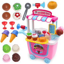 (Ice Cream Truck)Toddler Candy And Ice Cream Cart Toy With Interactive Features For Kids Playroom