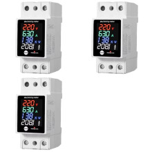3X ZS-6035VAKW Digital  Meter Din Rail Electricity Usage Monitor AC30-400V Voltmeter Ammeter Watt Kwh Frequency