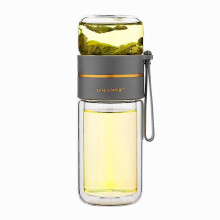 Infuseur à thé portable, bouteille en verre élégante et résistante avec système d'infusion par retournement, contrôle précis de l'infusion