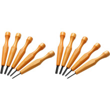 Ensemble de 10 Outils de Sculpture: Couteaux Triangulaires pour Linoléum et Bois, Ciseaux, Outils en V pour la Gravure sur Linoléum.