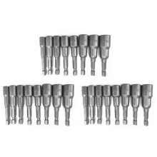 24pcs 1/4 Inch Hex Magnetic Nut Driver Socket Set Metric Impact Drill Bits 6 to 13mm Adapter