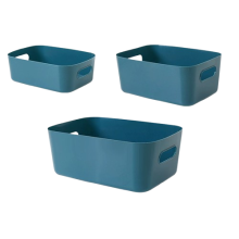 Bacs de rangement en plastique pour l'organisation de la maison, bacs de rangement ouverts pour la salle de classe avec poignée pratique, panier de