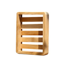 Porte-savon artisanal en bambou, fabriqué à la main avec soin, plateau à savon auto-drainant pour salle de bain et cuisine, protège-savon des