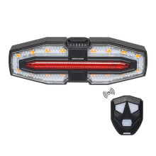 (Black)Waterproof Bicycle Rear Light With Remote And Horn For Safe Cycling Night
