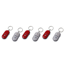 6Pcs Whistle Lost Key Finder Blinkender Piepton Locator Fernbedienung Schlüsselanhänger LED-Ring