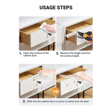 17.5in Soft Cabinet Door Protector, Transparent Trimable PVC Guard, Snugly Fit Slip Bumper 3/4in Thick, 8 Packs