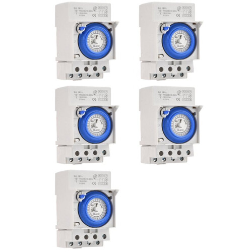 5X SUL181h Din Rail Analog Mechanical Timer  30 Minutes Programmable AC110V-230V 24 Hours Timer