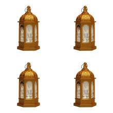 4X Eid Mubarak Led Lantern Ornaments Ramadan Lantern Nightlight Lighting Home Decorations Ramadan Festival Party Gifts,J