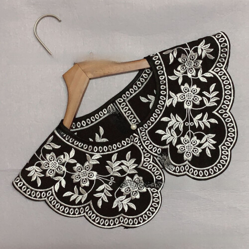 (White Tie)Womens Retro Embroidered Sweater With Botanical Plant Pattern Spring For 2