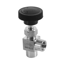 6X Needle Valve Adjustable Needle Valve 1/4 Inch Right Angle Female Thread BSP SS304 for Water Gas Oil