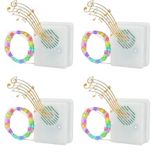 4X DIY Kerstgeluidssensor met LED-Snaar Decoratieve Verlichting Kerstmuziekluidspreker voor Feest Kerstboom Deco Kleurrijk