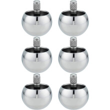 6X Tippe Top Metall Oben Umdrehen Edelstahl Kreisel Erstaunliches Spielzeug Geschenk, Silber