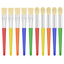 10pcs Large Paint Brushes Round and Flat Preschool Paint Brushes for Washable Paint Acrylic Paint for Toddler