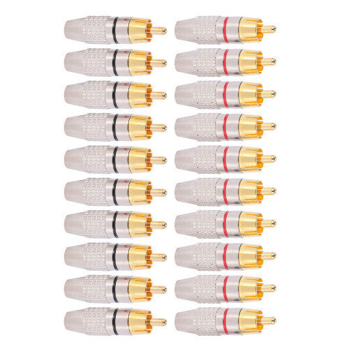 80 Pcs RCA Plug Audio Video Locking Cable Connector Gold Plated 1