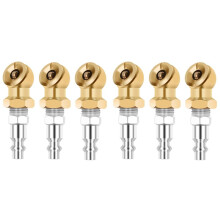 1/4Inch Portable Air Chuck Closed Brass Inflator for Inflator Gauge Compressor Accessories, 6 Pack