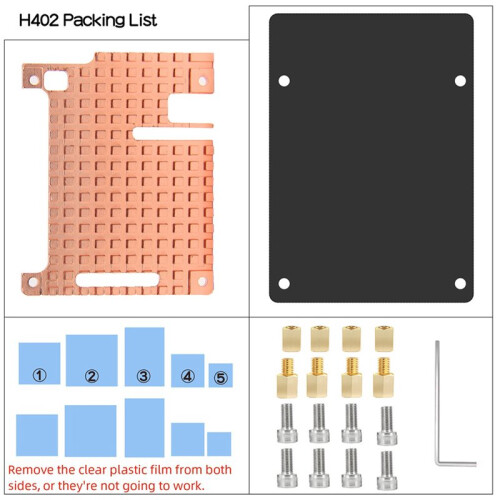 2X for Raspberry Pi 4 Copper Heatsink Passive Cooling Copper Case Plate 4mm 2