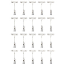 20pcs 6.5 inch Height Transparent Plastic Double Clips Adjustable Sign Card Display Holder