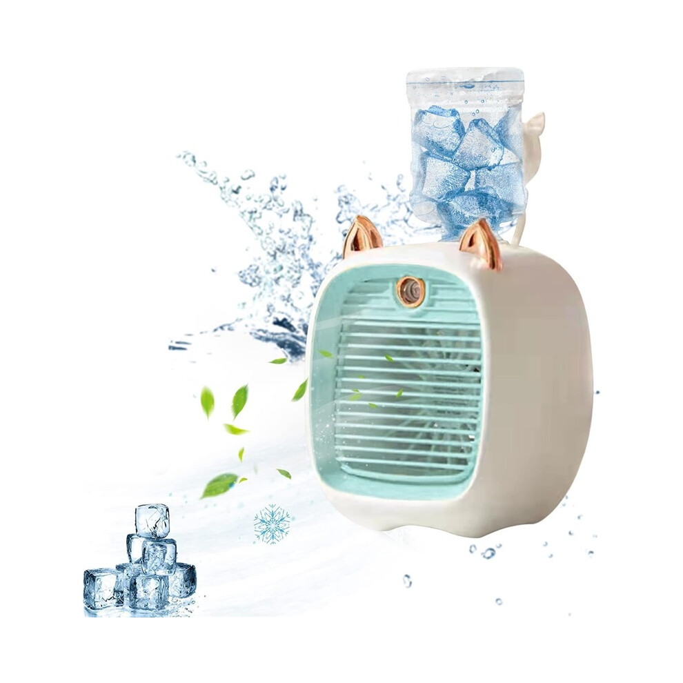 Mini Desk Mist Fan Portable Usb Air Cooler With Humidifier Blue 8589416312133