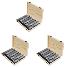 3X Aufbewahrungs Box für Holz Münzen + 100 Gitter Runde Platte für Zertifizierte Münzen Hand Gefertigt mit Premium Kiefern Holz Langlebig und