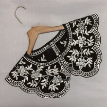 (Black Pearl)Womens Retro Embroidered Sweater With Botanical Plant Pattern Spring For