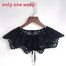 (Black Tie)Hanfu Decorative Shoulder Cover With Metal Or Fabric Buttons For Costume Womens