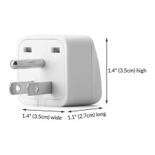 20X US Travel Plug Adapter EU/UK/AU/In/CN/JP/Asia/Italy/Brazil to USA (Type B),3 Prong USA Plug,Charger Converter White