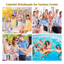 3000 Stuks Neonkleurige Polsbandjes voor Evenementen, Synthetisch Papier Waterdicht Lichtgewicht Activiteitenidentificatie Polsbandjes