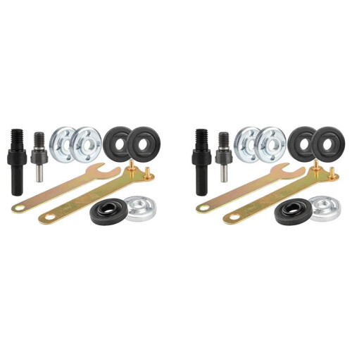 2X Drill Angle Grinder Adapter with Flange Nut Parts Set,6Set Replacement Grinder Flange Nuts and Wrench Conversion Tool