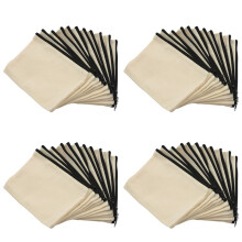 Paquete de 48 Bolsas de Lona con Cremallera, Bolsas Artesanales Bricolaje En  para Bolsas Maquillaje Cosmético de Viaje, Estuche para Lápices,