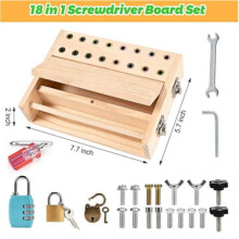 Wooden Busy Board Toys For 3 4 5 Year Olds Boy Giftsscrewdriver Board Set With Lock And Key