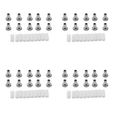 40Pcs Ceramic Tube Sleeves and 40Pcs Metal Connector Adapters for Fiber Optic Visual Fault Locator