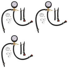 3X Quick Connected Fuel Injection Pump Pressure Tester Gauge with Valve 0-100PSI