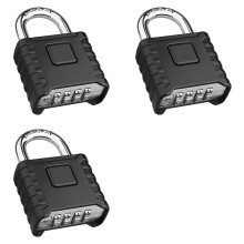 3X Heavy Duty Combination Padlock, Outdoor Padlock, Mechanical Combination Lock for Lockers,Gates(Black)