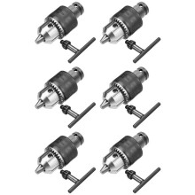 6pcs 1.5-10mm 1/16 Inch - 3/8 Inch Capacity Key Drill Chuck Wrench Converter 1/2 Inch Socket Square Female Adapter