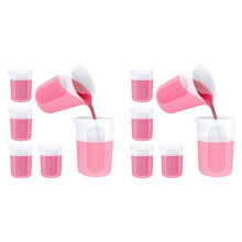12-Delige Set Siliconen Maatbekers - 4 Stuks 250 Ml Herbruikbare Siliconen Bekers, 8 Stuks Anti-Aanbakmaatbekers, Epoxy Mengbekers