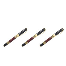 3X Chinese Classical Fountain Pen Golden Metal Wood Signature Pen for Office Business Signature School Student Gift