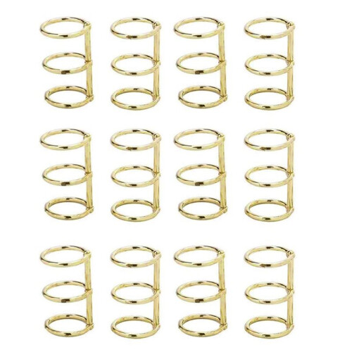 60 Pcs 3 Ring Book Rings Leaf Binders Office Book Rings Snap Split Hinged 20mm Inner Diameter Book Ring Gold 1