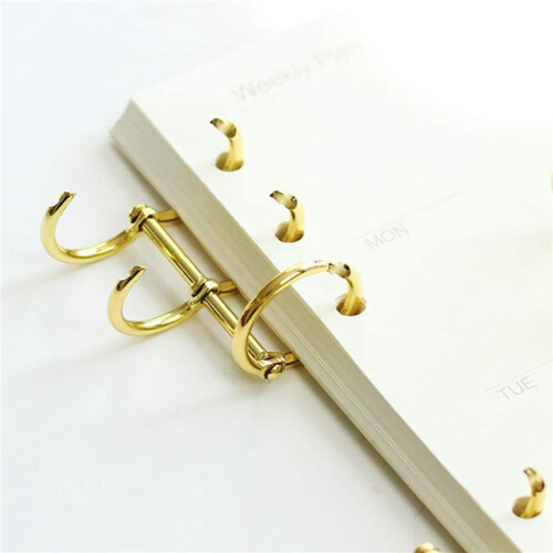 60 Pcs 3 Ring Book Rings Leaf Binders Office Book Rings Snap Split Hinged 20mm Inner Diameter Book Ring Gold 2
