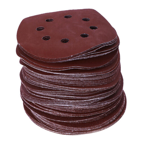 80pc 125mm Sanding Discs Pads 40-400 Mixed Orbital Sander Hook Loop Sand Paper