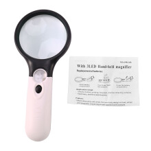 3 LED Light 45X Handheld Magnifier Reading Magnifying Glass Lens Jewelry Loupe