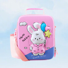 (Pink Bunny)Childrens Eva Water Bottle Bag With Cartoon Animal Prints For School Use