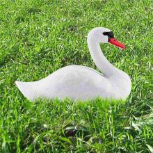 2X Swan Decoys, Floating Plastic Swan, White Swan Statue Decoration Pet Decoys, White Swan Statue